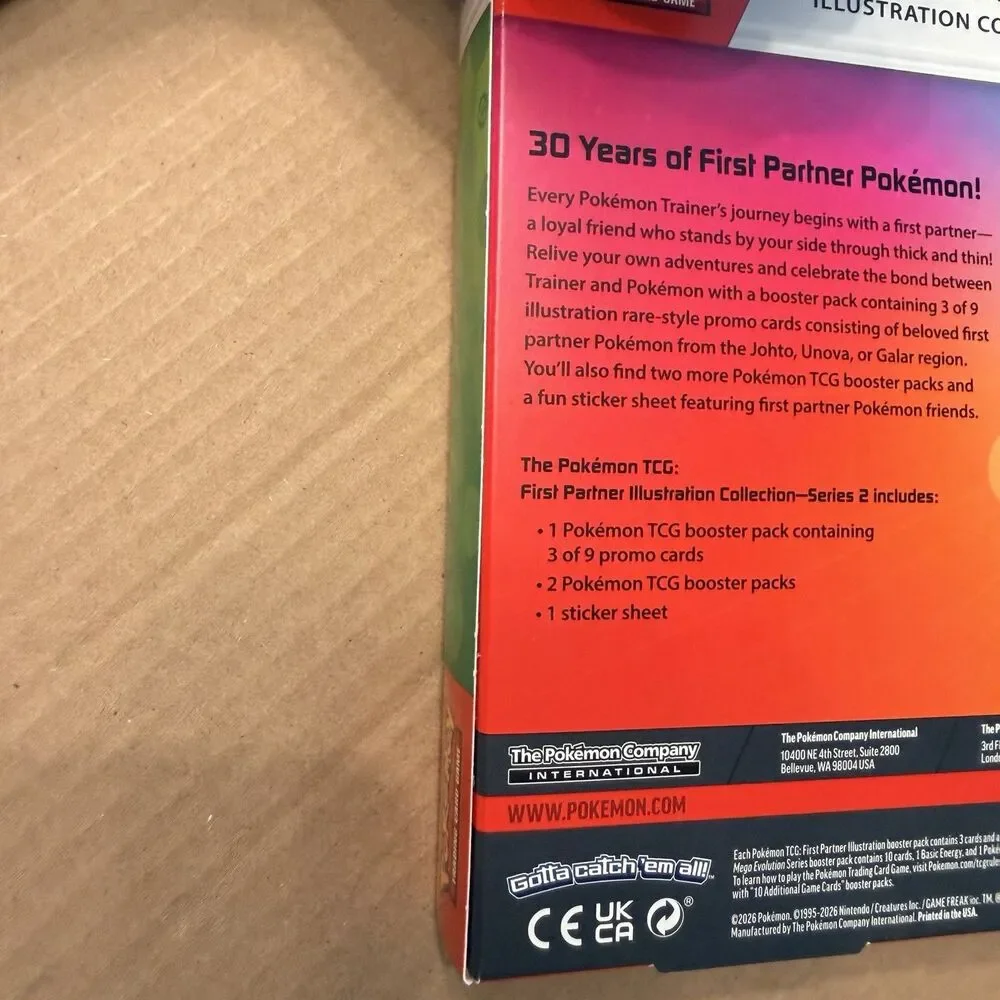 Pokémon TCG First Partner Illustration Collection Series 2 Box w/3 Promo Cards